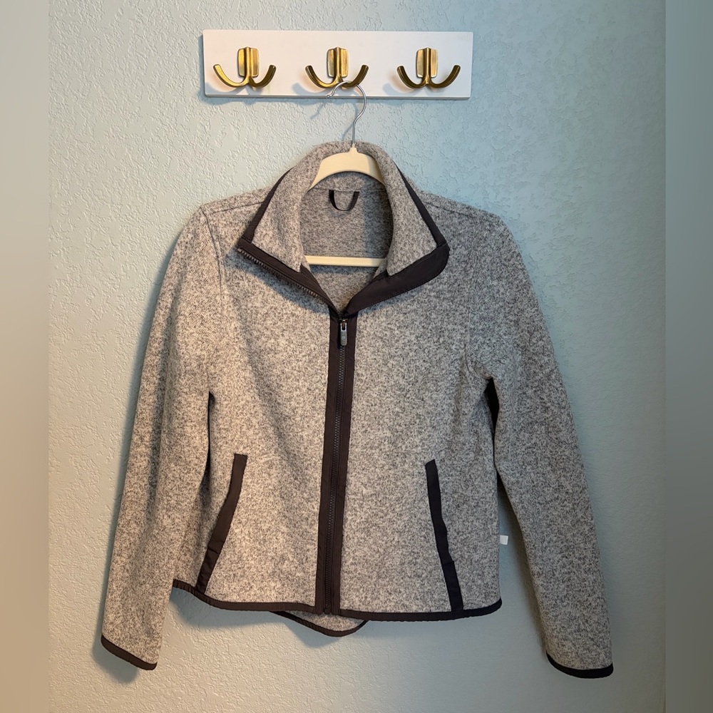 Lululemon Heathered Gray Zip Up Fleece Jacket | Women’s Athletic Layer
